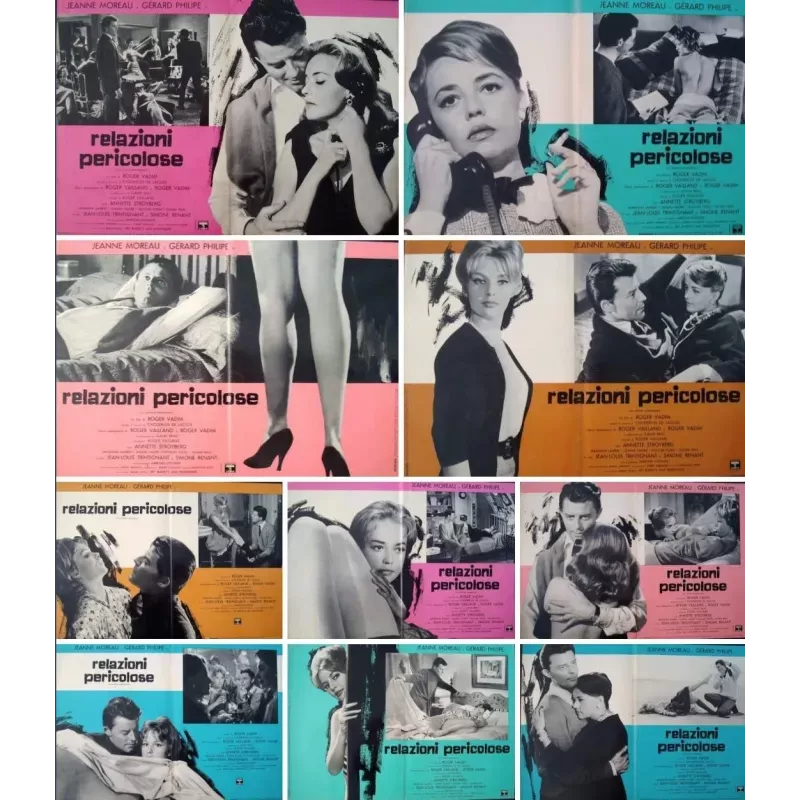Les liaisons dangereuses (Dangerous Love Affairs) Italian fotobusta movie poster set - illustraction Gallery