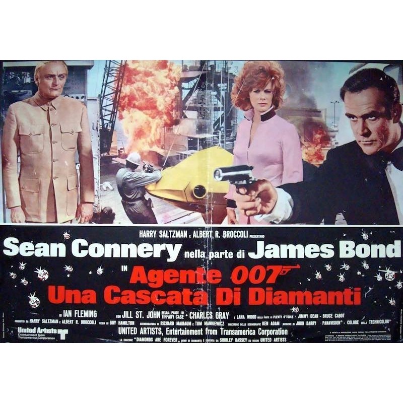 James Bond Diamonds Are Forever Italian fotobusta movie poster ...