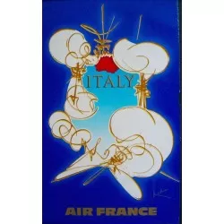 Air France Italy vintage 1967 travel poster by Georges Mathieu - Illustraction Gallery