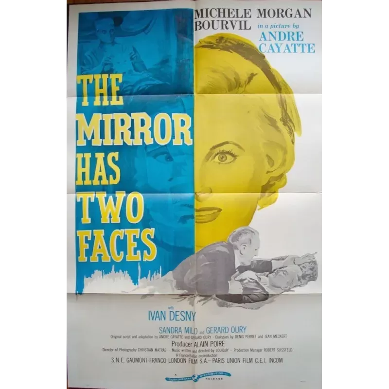 Le miroir a deux faces (Mirror Has Two Faces) one sheet movie poster - illustraction Gallery