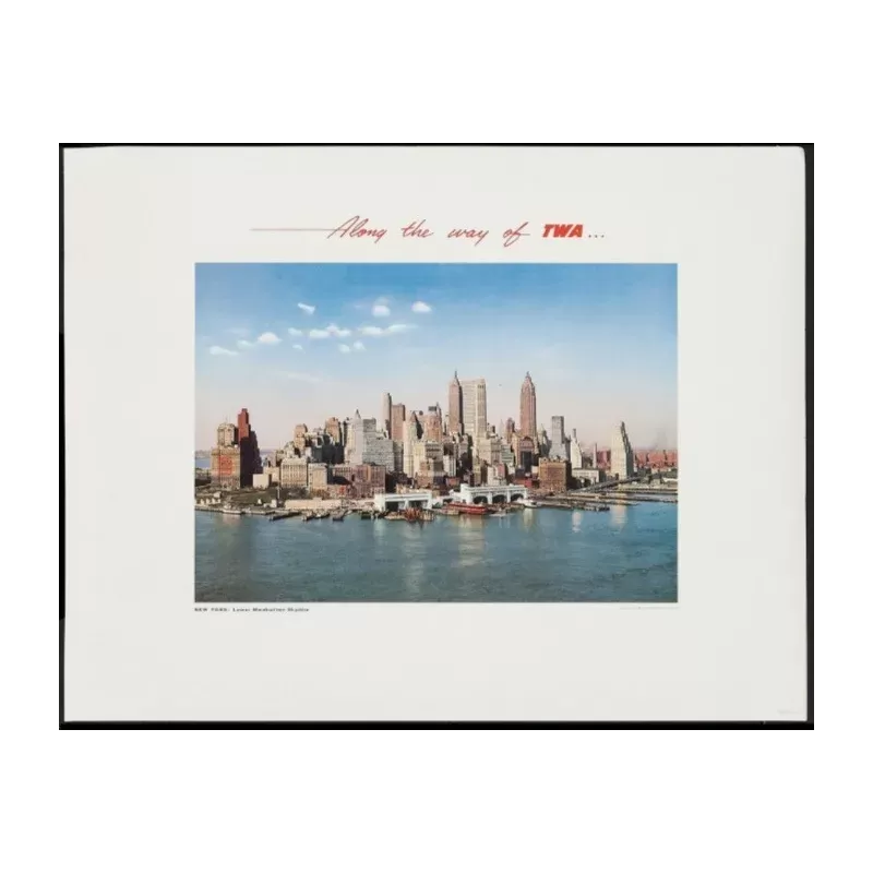TWA Airlines New York vintage 1958 travel poster - Illustraction Gallery