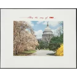 TWA Airlines Washington DC vintage 1966 travel poster - Illustraction Gallery