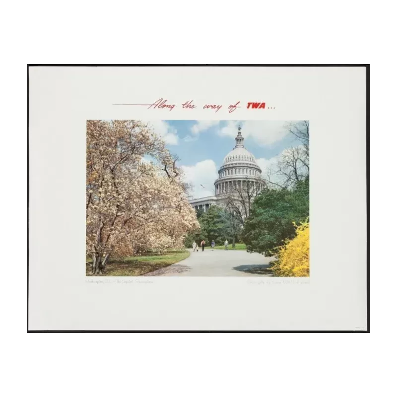 TWA Airlines Washington DC vintage 1966 travel poster - Illustraction Gallery