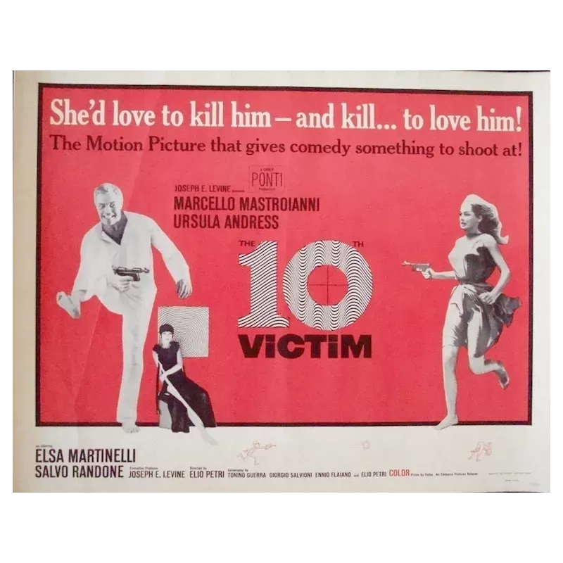 The 10th Victim (la decima vittima) half sheet movie poster - illustraction Gallery