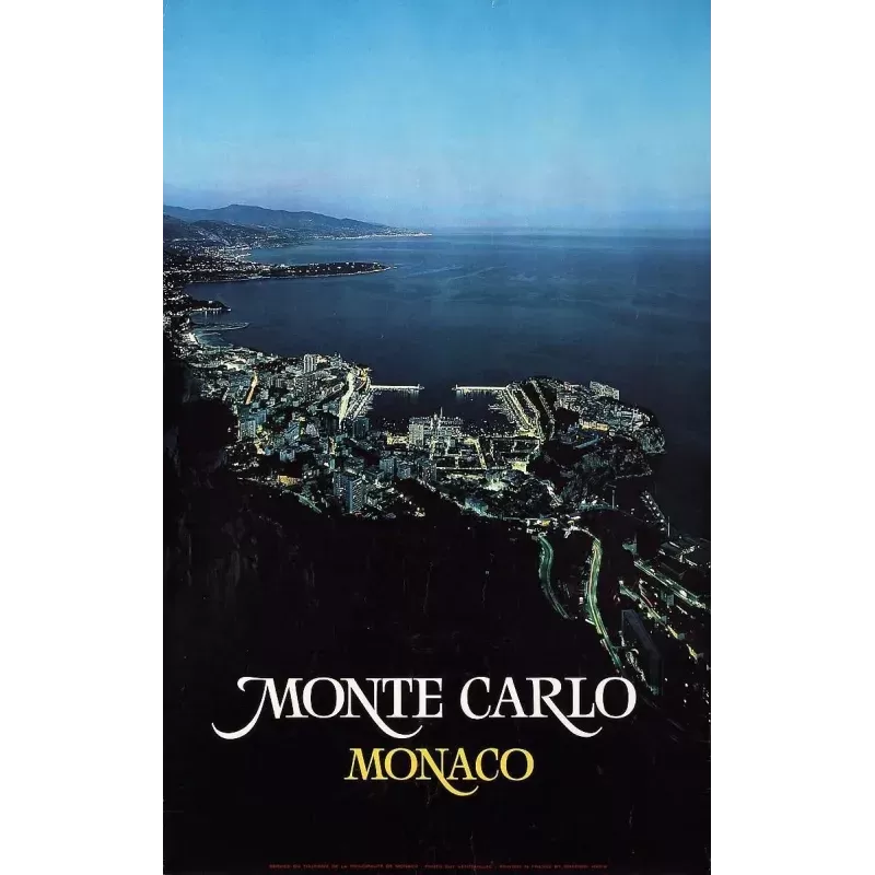 Monaco Monte-Carlo vintage 1960 travel poster - Illustraction Gallery