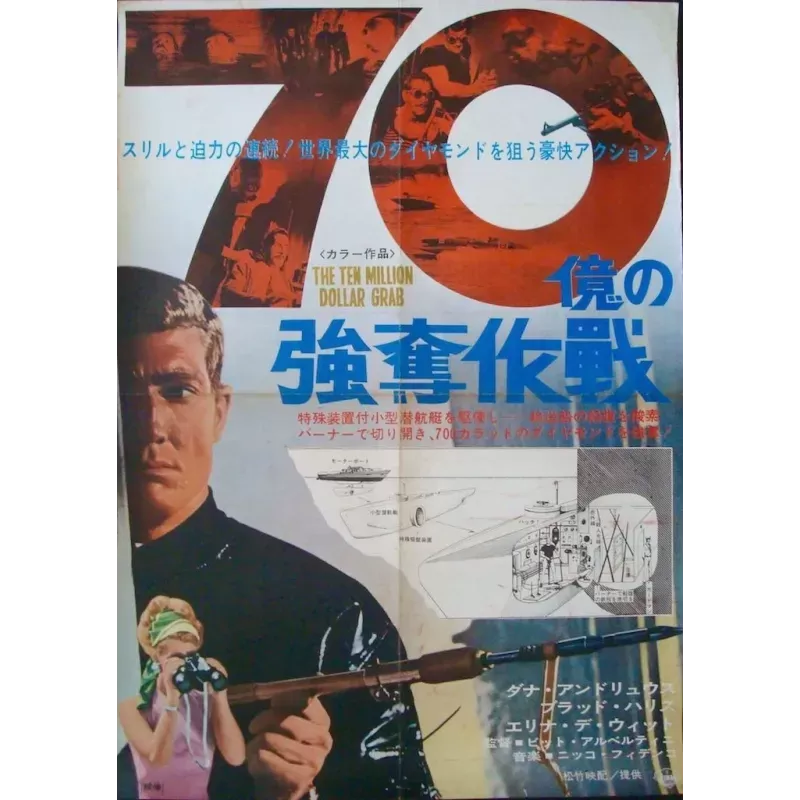 The Ten Million Dollar Grab Japanese movie poster - illustraction Gallery
