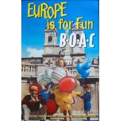 BOAC - Europe Is For Fun vintage 1960 travel poster - Illustraction Gallery