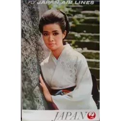 Japan AirLines 1970 Tokyo Imperial Palace travel poster - illustraction Gallery