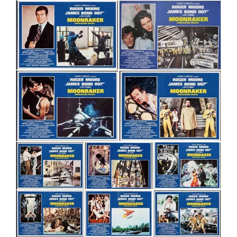 James Bond Moonraker Italian fotobusta movie poster set - illustraction Gallery