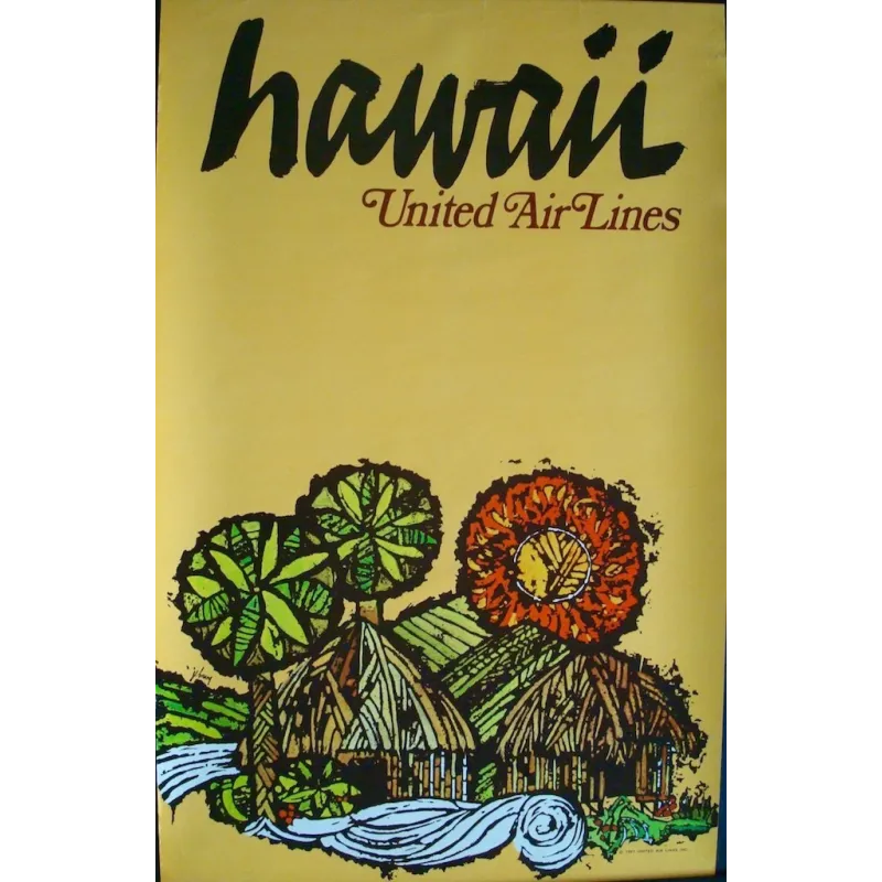 united-airlines-hawaii-1967-vintage-travel-poster-illustraction-gallery