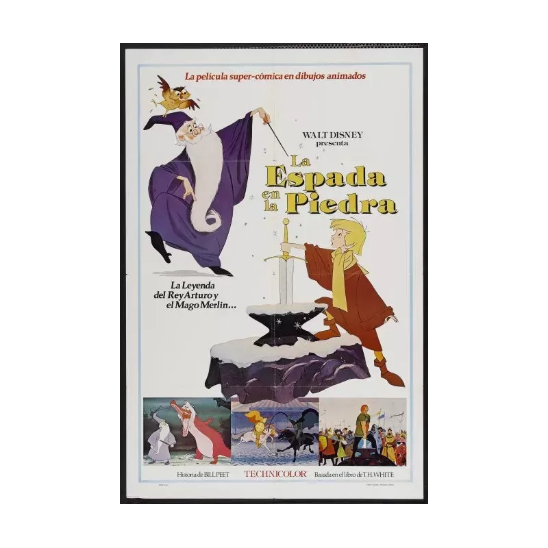 The Sword In The Stone one sheet US Spanish movie poster - illustraction Gallery