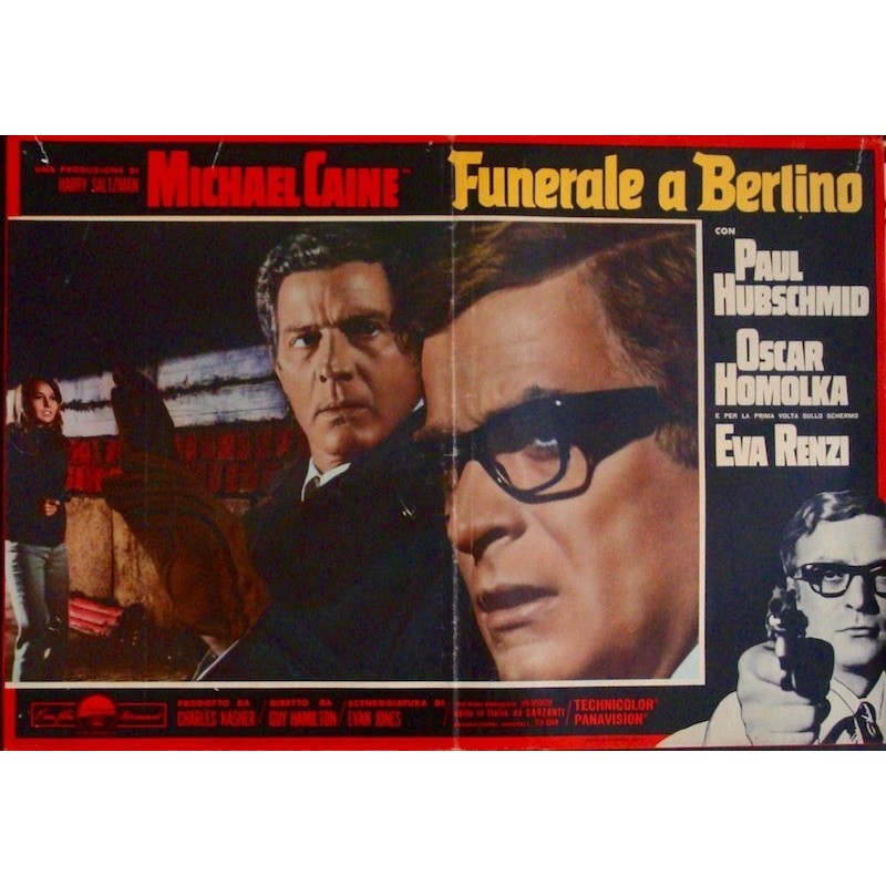 Funeral In Berlin Italian fotobusta movie poster set illustraction