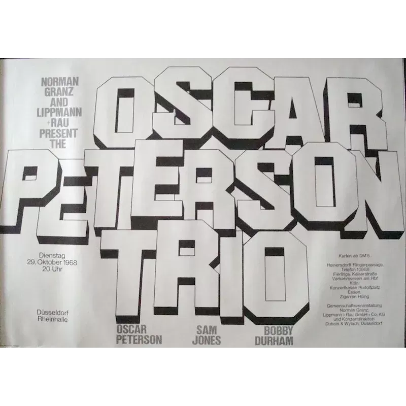 Oscar Peterson Trio 1968 Dusseldorf concert Poster - illustraction Gallery