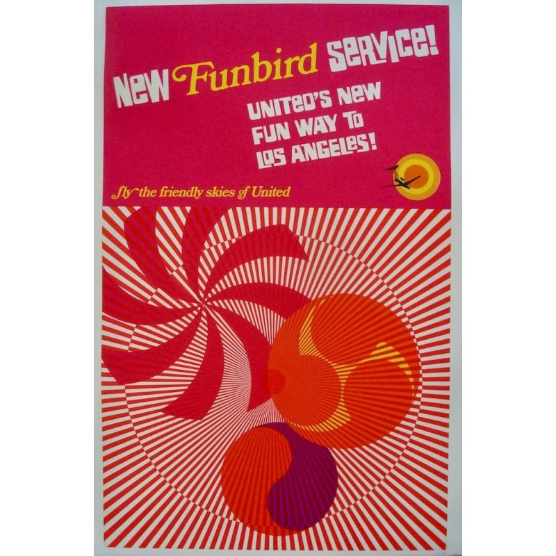 United Airlines Funbird Service To Los Angeles (1967 - LB)