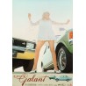 Mitsubishi Colt Galant car vintage 1969 Japanese advertising poster - Illustraction Gallery