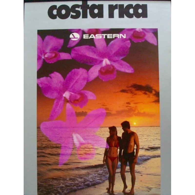 Eastern Airlines Costa Rica 1985 vintage travel poster - Illustraction Gallery