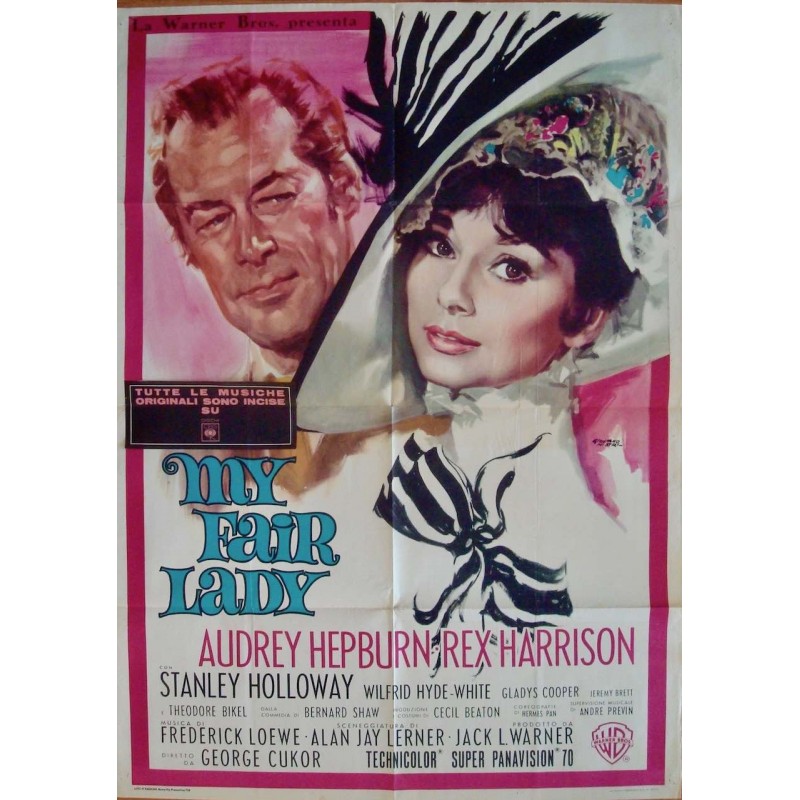 My Fair Lady Movie Poster 1960's RI Italian 2 Foglio (39x55)