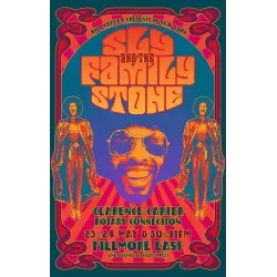 Sly And The Family Stone 1969 Fillmore East limited edition concert poster by David Byrd - illustraction Gallery