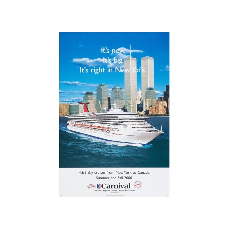 Carnival Cruise Line New York vintage 2000 travel poster - illustraction Gallery