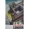 EL AL London vintage 1968 Airlines travel poster - illustraction Gallery