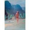 Hawaiian Airlines Between the Islands vintage 1970 travel poster - illustraction Gallery