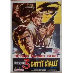 Kommissar X: Drei gelbe katze Italian movie poster - illustraction Gallery