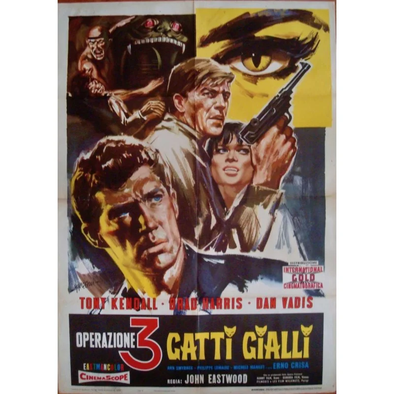 Kommissar X: Drei gelbe katze Italian movie poster - illustraction Gallery