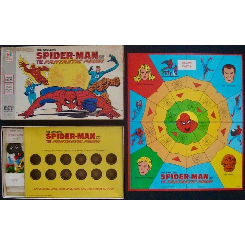Spider-Man and The Fantastic Four 1977 Marvel comics Milton Bradley board game