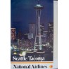 National Airlines Seattle Tacoma vintage 1978 travel poster - illustraction Gallery