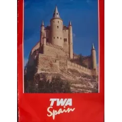 TWA Spain vintage 1985 Airlines travel poster - illustraction Gallery - illustraction Gallery