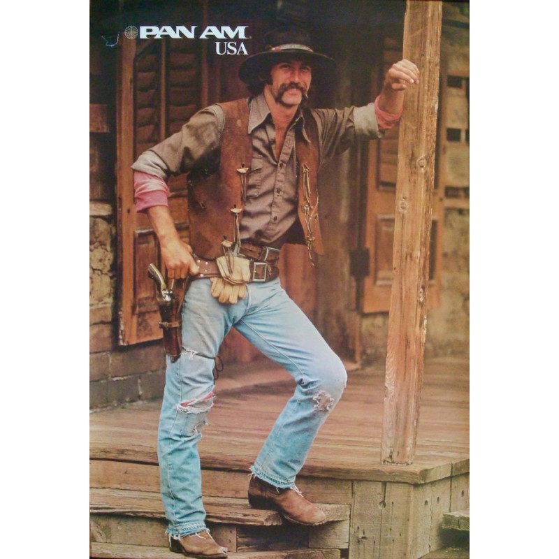 Pan Am Airways Airlines USA vintage 1978 travel poster - illustraction Gallery