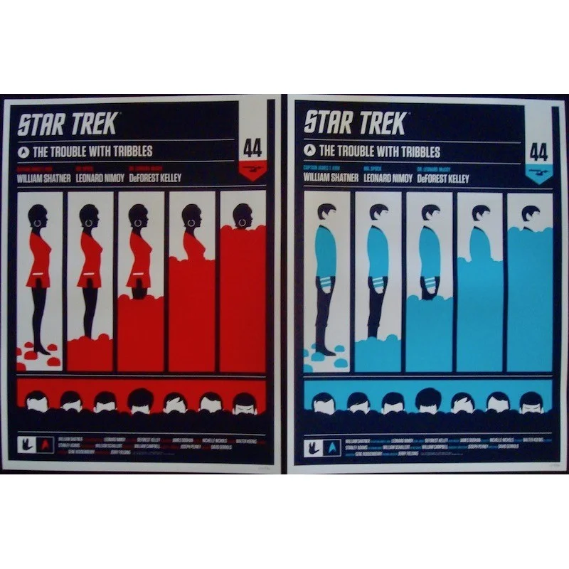 Star Trek Trouble With Tribbles Mondo limited edition print set by Olly Moss - illustraction Gallery