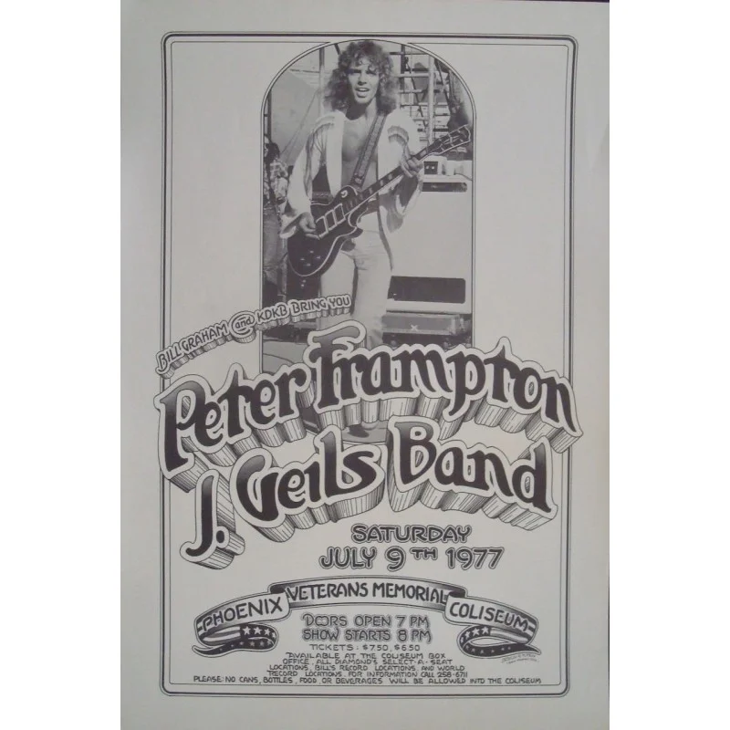 Peter Frampton 1977 Phoenix concert poster - illustraction Gallery