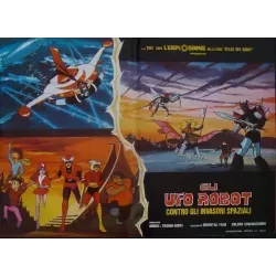 UFO Robot Goldorak Versus The Space Invaders Italian Fotobusta movie poster set - illustraction Gallery