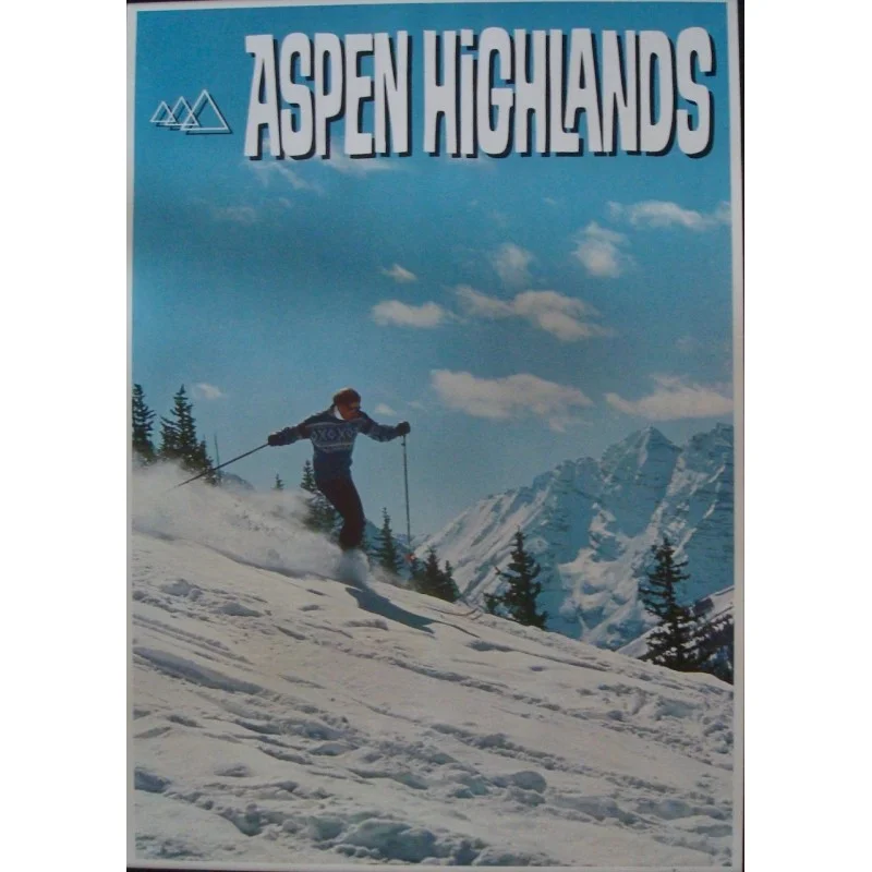 Aspen Highlands Colorado vintage 1967 Loo Art ski poster - Illustraction Gallery