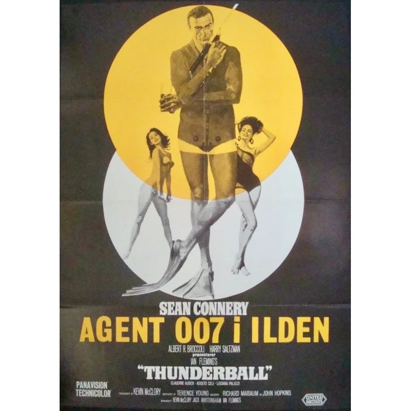James Bond's Thunderball Danish movie poster - illustraction Gallery