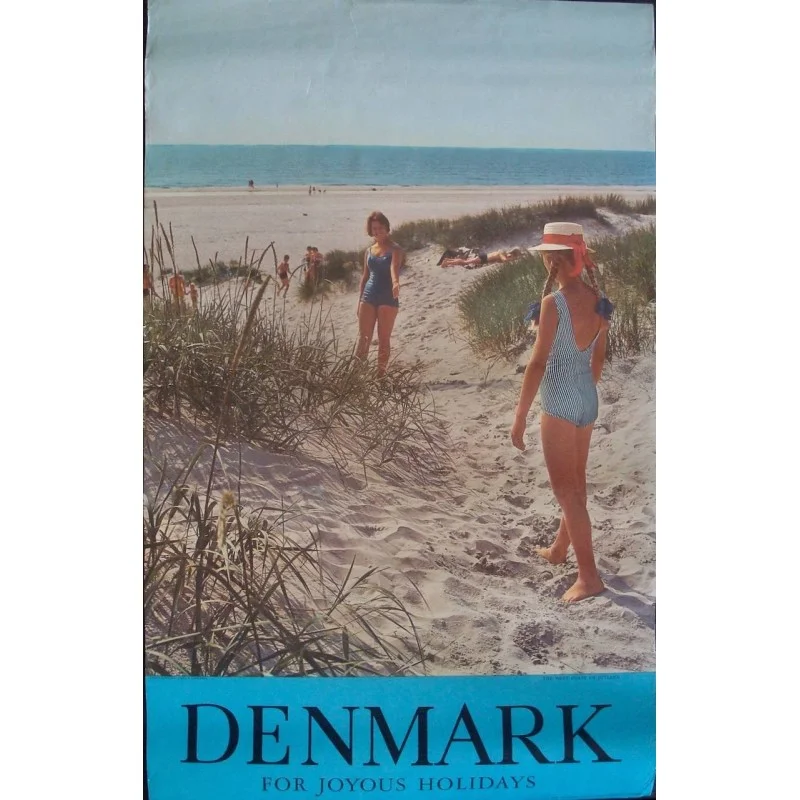 Denmark West Coast Holidays vintage 1964 travel poster - illustraction Gallery