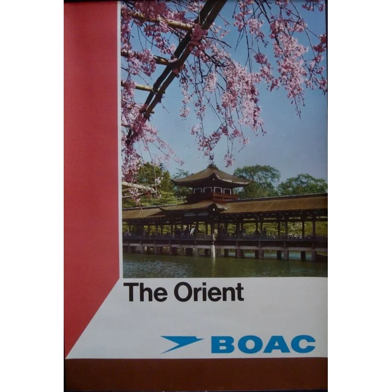 BOAC The Orient vintage 1971 Airlines travel poster - illustraction Gallery