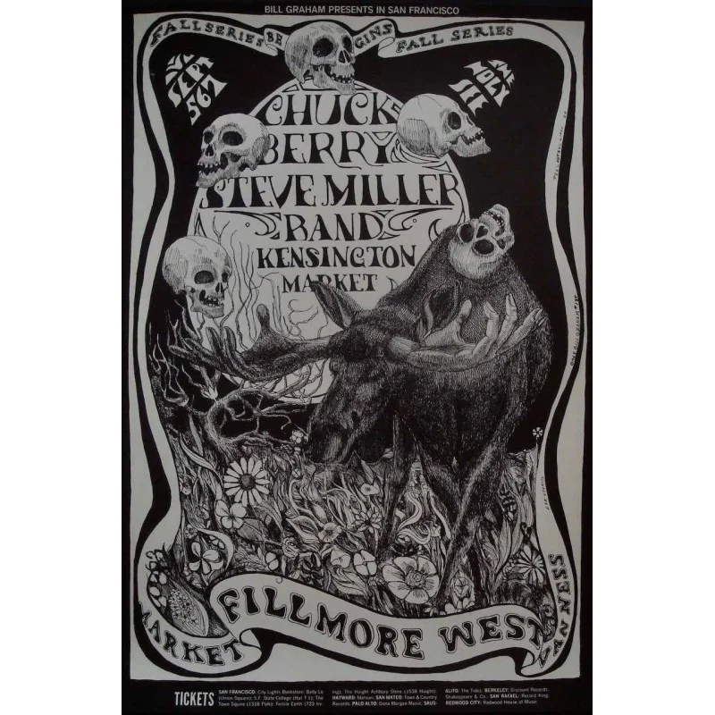 Chuck Berry BG135 Fillmore concert poster - illustraction Gallery