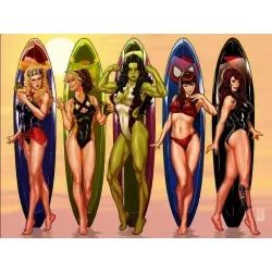 Surfer Heroes limited print by Mark Brooks