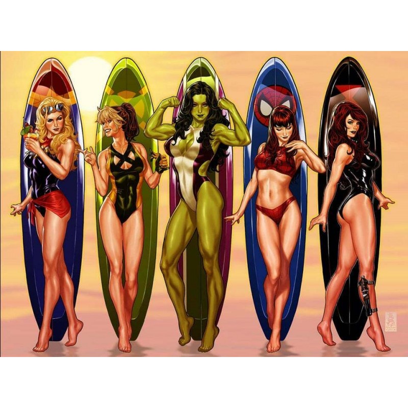 Surfer Heroes limited print by Mark Brooks