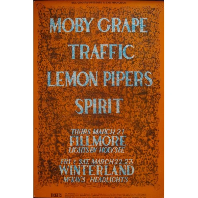 Moby Grape 1968 Fillmore West BG 112 concert poster - illustraction Gallery