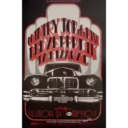 Led Zeppelin 1969 Fillmore West BG 155 concert poster - illustraction Gallery