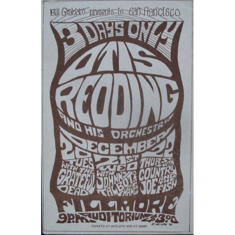 Otis Redding: Fillmore West BG 43 (Handbill style B)