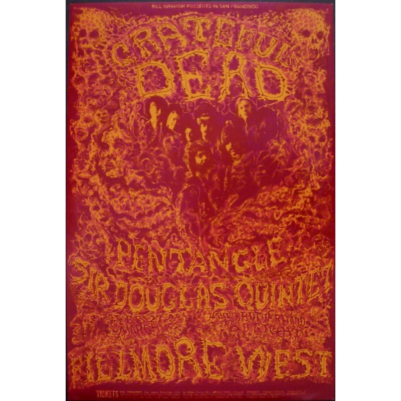 The Grateful Dead Fillmore West BG 162 concert poster illustraction