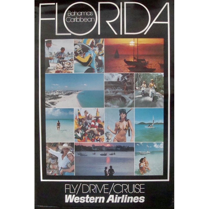 Western Airlines Florida Bahamas Caribbean (1974)