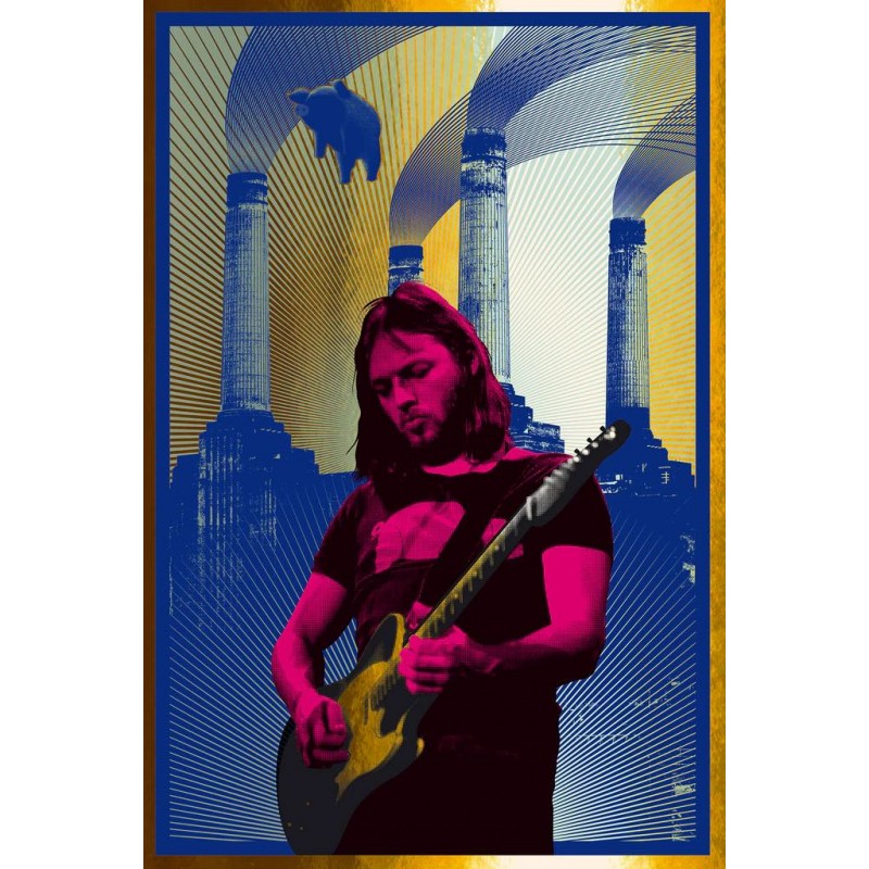Pink Floyd David Gilmour limited edition print by Carl Glover -  illustraction Gallery