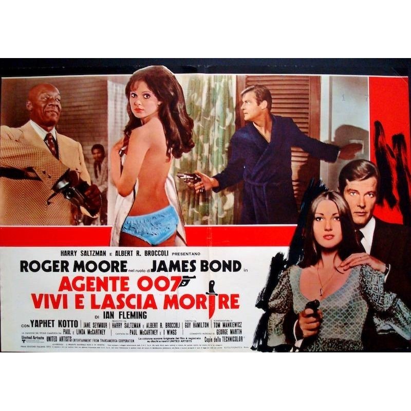 James Bond Live And Let Die Italian fotobusta movie poster ...