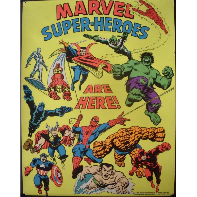 Marvel Super-Heroes Are Here (Marvel black light poster)