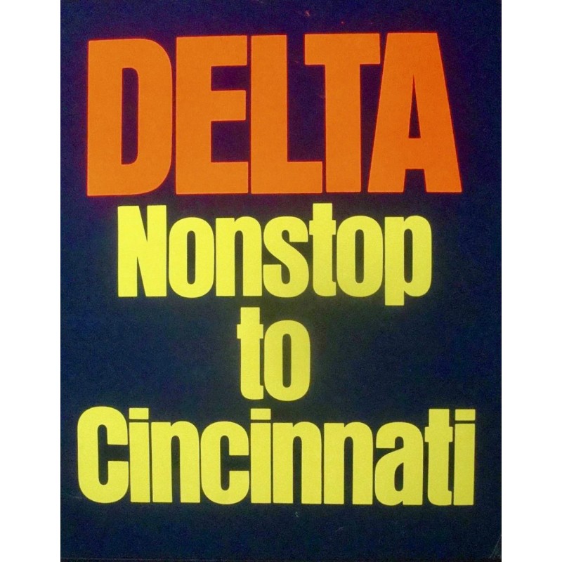 Delta Airlines Non Stop To Cincinnati (1968)